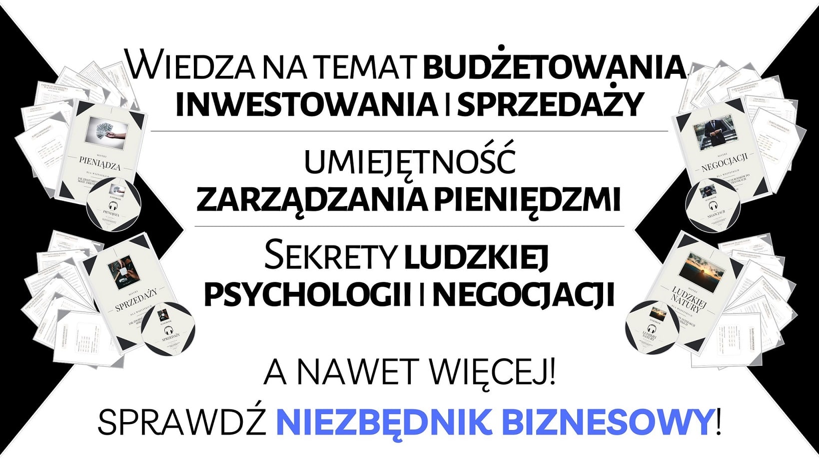 baner pokazujący produkt zawierający niezbędne umiejętności biznesowe