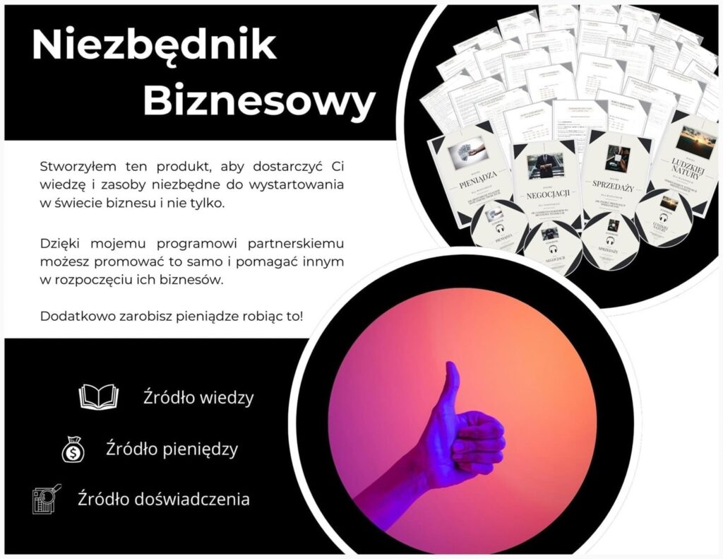 zdjęcie przedstawiające pomysł na zarobek dzięki produktowi niezbędnik biznesowy